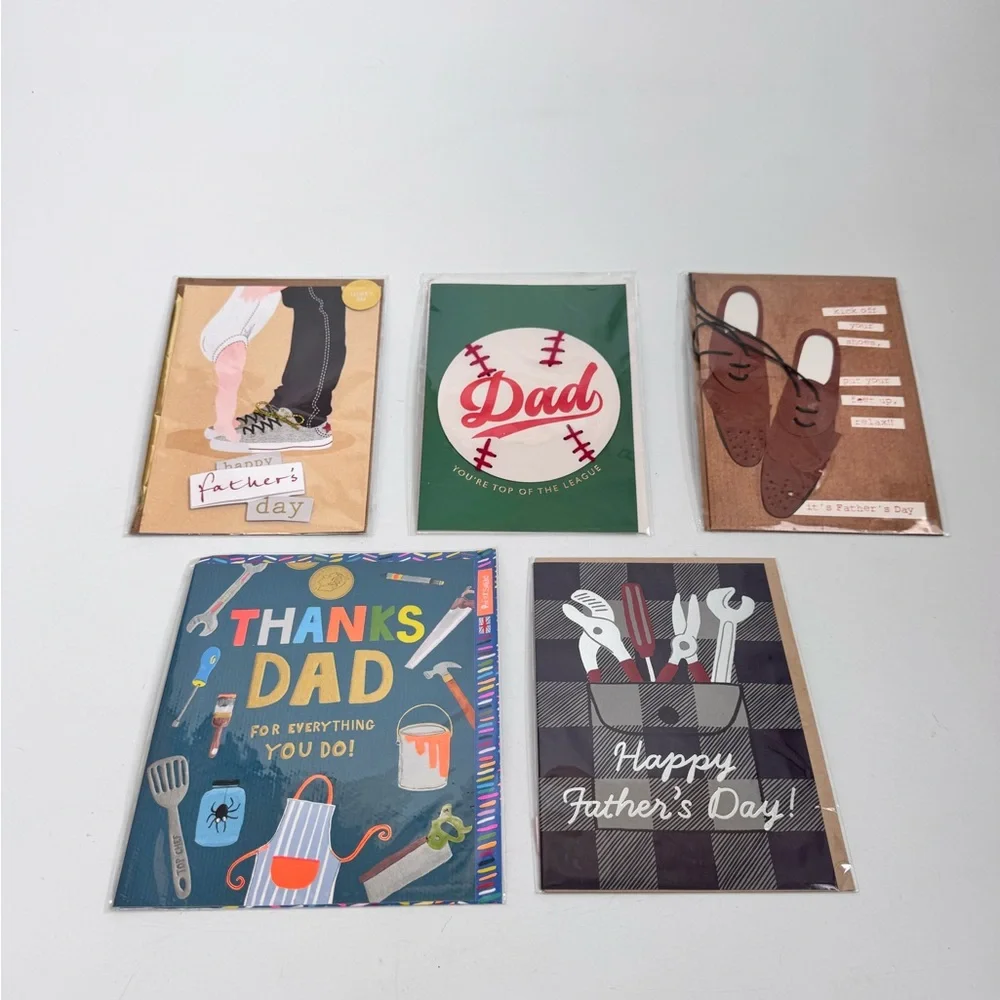 Set of 5 Fathers Day Greeting Cards and Envelopes